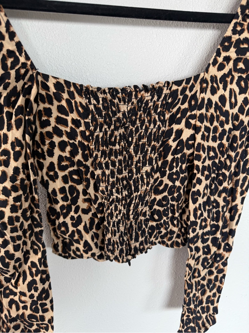 New Reformation Leo Demi Top Blouse Long Sleeve Smocked Women's Size 4 NWT - Picture 14 of 16